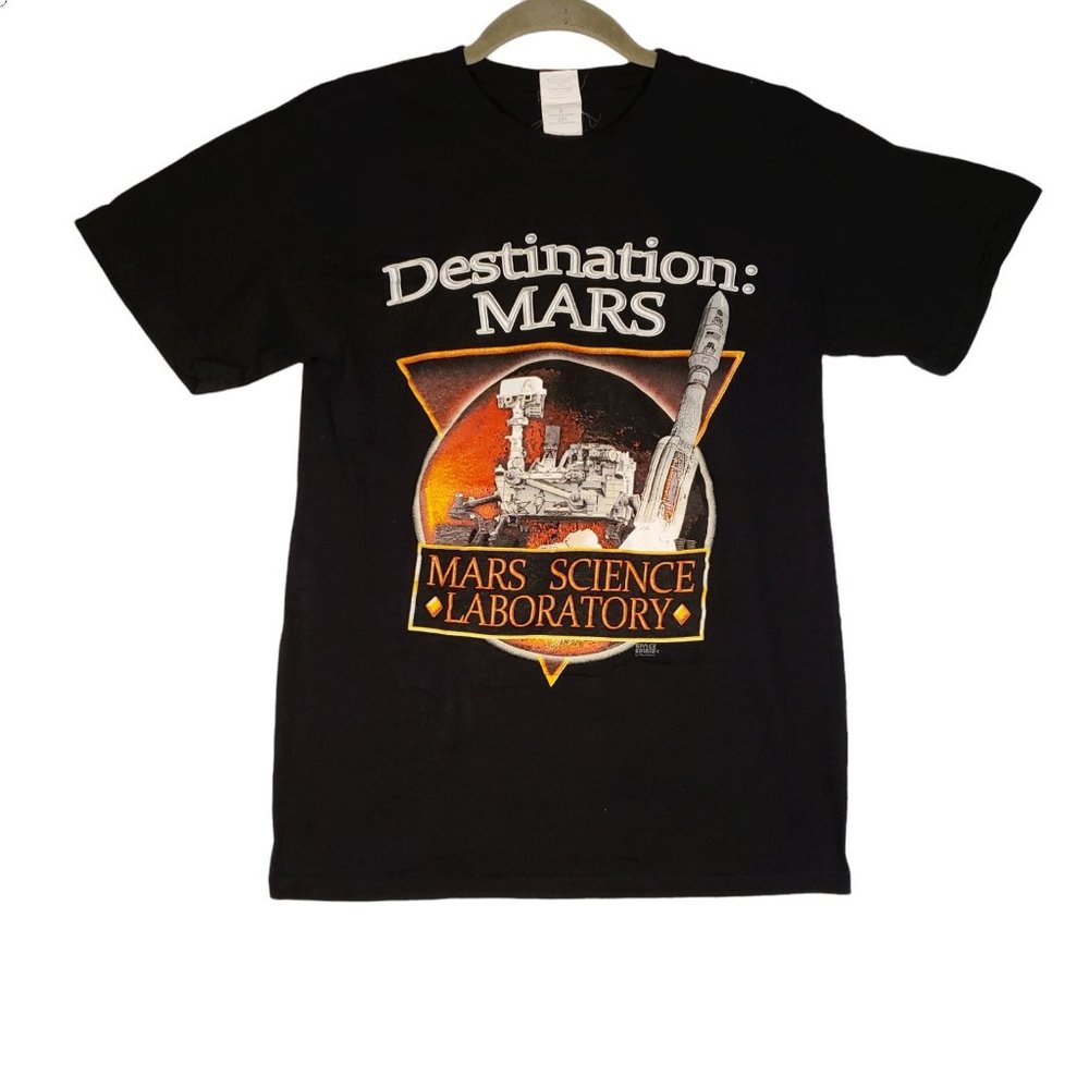 Destination: MARS MARS Science Laboratory T-Shirt NASA Black Mens Sz Small RARE